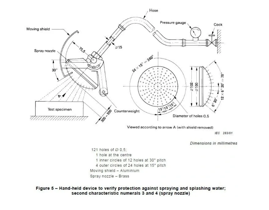 IEC 60529 IPX3/4 handheld brass water spray/splashing nozzles3
